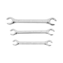 Conjunto De Chaves De Boca Métrica Para Nuts Flare 3 Peças, Chave De Anel Dupla Aberta Em Aço Cromo