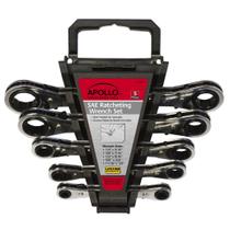 Conjunto de chaves de catraca Apollo TOOLS de 5 peças em aço SAE DT1212 Conjunto de chaves de catraca Apollo TOOLS de 5 peças em aço SAE DT1212