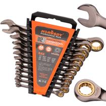 Conjunto de chaves de catraca HORUSDY 12 peças SAE 1/4” a 7/8”