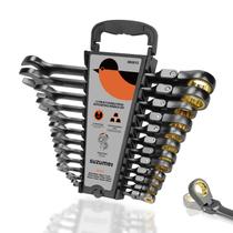 Conjunto de chaves de catraca SUZUME, 12 peças, 8-19 mm, com cabeça flexível de 180 Conjunto de chaves de catraca SUZUME, 12 peças, 8-19 mm, com cabeça flexível de 180