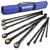 Conjunto de chaves de catraca WORKPRO Extra Long, 10 peças, 8-19 mm