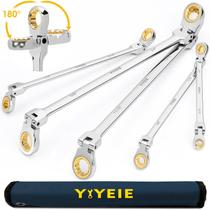 Conjunto de chaves de catraca YIYEIE Extra Long Flex-Head, 5 unidades SAE