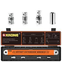 Conjunto de chaves de extensão offset XKONE 15,4 cm com adaptadores e soquete Conjunto de chaves de extensão offset XKONE 15,4 cm com adaptadores e soquete