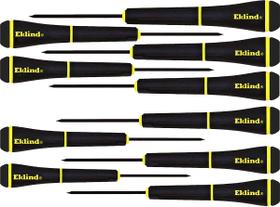 Conjunto de chaves de fenda de precisão Eklind Tool, 10 peças de liga de aço