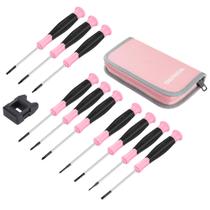 Conjunto de chaves de fenda de precisão WORKPRO de 10 peças com bolsa rosa
