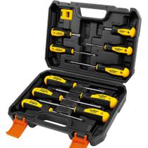 Conjunto de chaves de fenda HORUSDY de 11 peças magnéticas com caixa em aço cromado