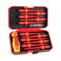 Conjunto De Chaves De Fenda Isoladas 1000V 13/9 Peças Com Pontas Magnéticas E Cabo PP TPR Para