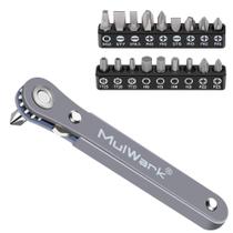 Conjunto de Chaves de Fenda MULWARK Ultra Low Profile Ratchet - 20 Peças 1/4"