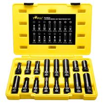 Conjunto de Chaves de Porca de Segurança Topec - 16 Peças (5, 6, 7, 12 Estrias)