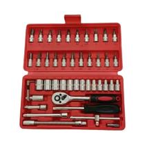 Conjunto De Chaves De Soquete Com Catraca De 1/4 De Polegada, 46 Peças, Ferramenta De Reparação Para
