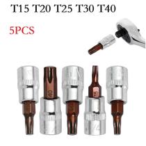Conjunto De Chaves De Soquete De 1/4 De Polegada 5 Peças T15 T20 T25 T30 T40 Ferramenta Manual