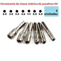 Conjunto De Chaves De Soquete Hexagonal De 6 Pontas, 6 Tamanhos, Broca Métrica De 25mm a 5mm
