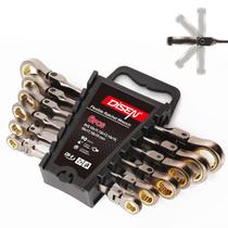 Conjunto de chaves DISEN, 6 peças, 8 a 19 mm, 90 dentes, cabeça flexível
