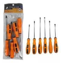 Conjunto de Chaves do tipo Fenda e Philips, contendo 6 Peças