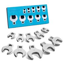 Conjunto de chaves DURATECH de 10 peças 3/8 Drive Crowfoot Open End SAE