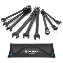 Conjunto de chaves DURATECH Flex-Head Ratcheting, 9 peças, métrico de 8 a 17 mm Conjunto de chaves DURATECH Flex-Head Ratcheting, 9 peças, métrico de 8 a 17 mm
