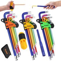 Conjunto de chaves Hex Key Allen ELEAD de 29 peças Rainbow com alça em T