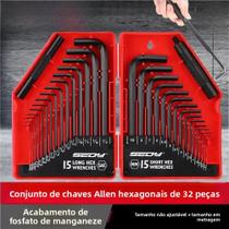 Conjunto De Chaves Hexagonais De 32 Peças SEDY, Chaves Allen Em Forma De L, Métricas E SAE, Em Aço