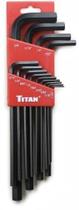 Conjunto de Chaves Hexagonais Titan 12718 SAE de Braço Longo - 13 Peças