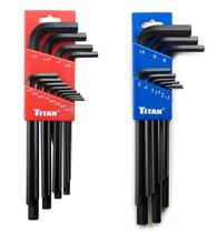 Conjunto de Chaves Hexagonais Titan 12782 (22 Peças) - SAE e Métricas com Organizador