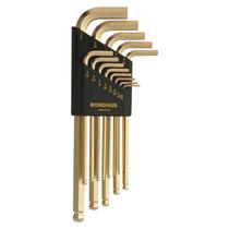 Conjunto de Chaves L tipo Ball Driver Bondhus 13 peças GoldGuard de braço longo .050-3/8" Conjunto de Chaves L tipo Ball Driver Bondhus 13 peças GoldGuard de braço longo .050-3/8"