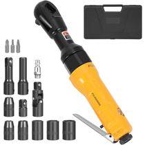 Conjunto de chaves pneumáticas FUJIWARA 3/8" com adaptador de 1/2" de 50 pés e libras