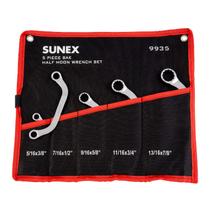Conjunto de chaves Sunex Tools 9935 SAE Half Moon de 5 peças