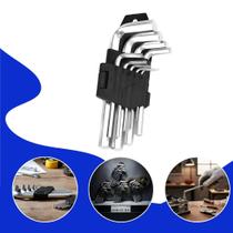 Conjunto de Chaves Torx em L 9 Peças, Aço Reforçado, Prático e Completo Ideal para Mecânica Automotivo Bike