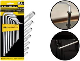 Conjunto De Chaves Torx Longa Aço Tipo L Furo Para Torque 10 Peças T9 A T50 Com Suporte Eda Conjunto De Chaves Torx Longa Aço Tipo L Furo Para Torque 10 Peças T9 A T50 Com Suporte Eda