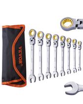 Conjunto de chaves VEVOR Flex-Head Ratcheting 8 peças de 8 mm a 17 mm Conjunto de chaves VEVOR Flex-Head Ratcheting 8 peças de 8 mm a 17 mm