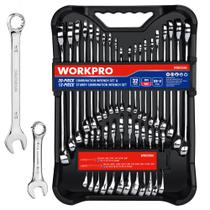 Conjunto de chaves WORKPRO de 32 peças SAE e métrico com bandeja organizadora