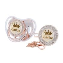 Conjunto de Chupeta e Clipe MIYOCAR - Bling Dourado e Prateado - Livre de BPA Conjunto de Chupeta e Clipe MIYOCAR - Bling Dourado e Prateado - Livre de BPA