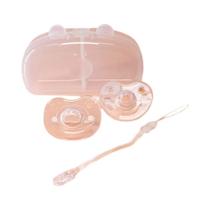 Conjunto De Chupetas De Silicone Para Bebês 4 Peças Com Caixa De Armazenamento, Corrente De Mola E