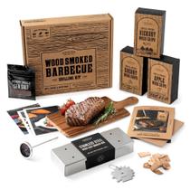 Conjunto de Churrasco com Defumador de Madeira - Kit Presente para Homens Conjunto de Churrasco com Defumador de Madeira - Kit Presente para Homens