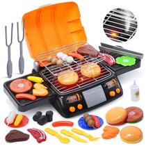 Conjunto de churrasco Cooking Toy CUTE STONE Kids Grill com Play Food 3-7Y