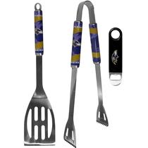 Conjunto de Churrasco Siskiyou Sports NFL Baltimore Ravens com Abridor de Garrafas