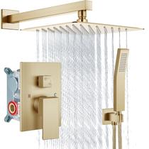 Conjunto de Chuveiro Aolemi 30 cm Chuva Dourado Escovado