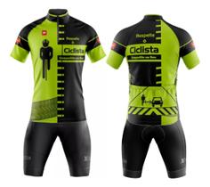 Conjunto de Ciclismo Camisa C/ Proteção UV e Bermuda C/ Forro Interno