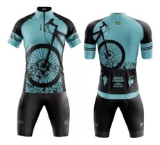 Conjunto de Ciclismo Camisa C/ Proteção UV e Bermuda C/ Forro Interno - XFreedom