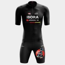 Conjunto de Ciclismo Camisa PRO Manga Curta com Bolsos Traseiros e Bermuda de Forro Gel Bolsos Laterais D100 Conforto até 8h de pedal