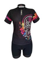 Conjunto De Ciclismo Caveira Mexicana Fem Be Fast