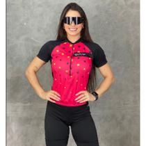 Conjunto de Ciclismo Feminino Camisa e Bermuda Espuma Com Bolsos Mtb