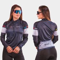 Conjunto de Ciclismo Feminino- Camisa Line Colors Manga Longa e Bermuda GEL