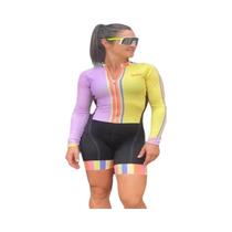 Conjunto De Ciclismo Feminino De Manga Longa XAMA Com Estampa De Macaco, Roupa Esportiva GEL,