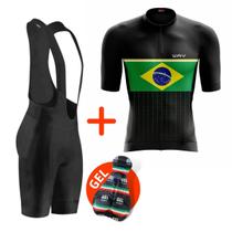 Conjunto de Ciclismo Masculino Bretelle Pro Ciclistas Bike MTB