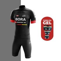 Conjunto de Ciclismo Masculino- Camisa Bora Preta e Bermuda GEL - Way