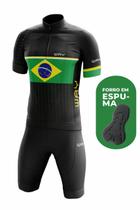 Conjunto de Ciclismo Masculino- Camisa Brasil Points e Bermuda Espuma