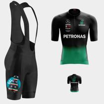 Conjunto de Ciclismo Masculino - Camisa Petronas (PRO) e Bretelle GEL