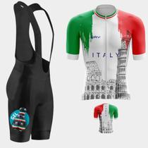 Conjunto de Ciclismo Masculino- Camisa Torre de Pisa PREMIUM e Bretelle GEL