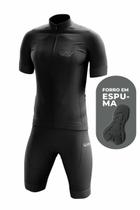 Conjunto de Ciclismo Masculino- Camisa Way Fresh Preta e Bermuda Espuma